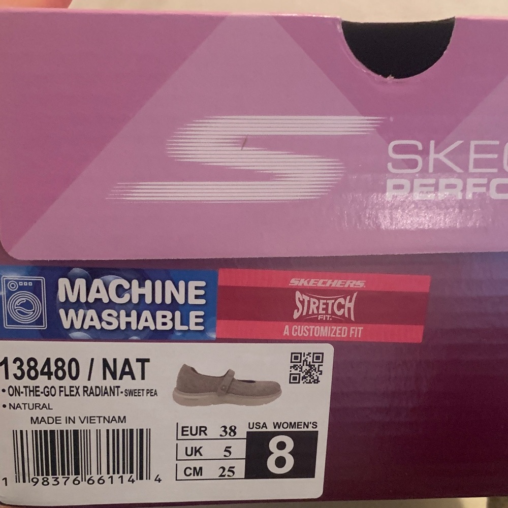 Skechers On-the-Go Flex Radiant Vegan Knit Mary Janes Sweet Pea in Natural - Picture 5 of 5